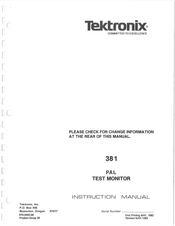 Tektronix 381 Instruction Manual