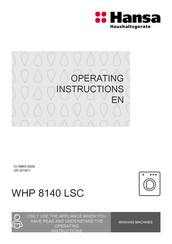 Hansa WHP 8140 LSC Operating Instructions Manual