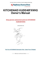 KitchenAid KUDE40FXWH3 User Instructions