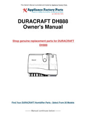Duracraft NATURAL COOL MOISTURE DH-890 Series Owner's Manual