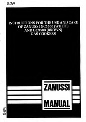 Zanussi GC5500 Instructions For The Use And Care