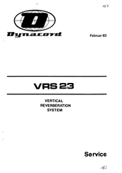 Dynacord VRS 23 Service Manual
