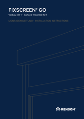 Renson Fixscreen Go IM 1 Installation Instructions Manual