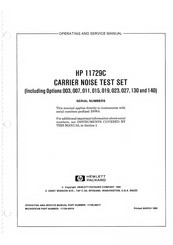 HP 11729C Operating And Service Manual