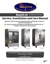 VALPRO VP2RG-HC Service, Installation And Care Manual