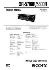 Sony XR-5790R Service Manual