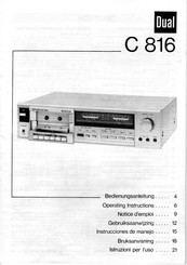Dual C 816 Operating Instructions Manual