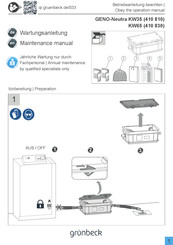 Grunbeck GENO-Neutra KW65 Maintenance Manual
