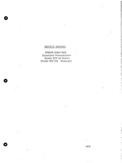 Sparta TEP 3S Service Manual