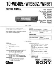 Sony TC-WR661 Service Manual