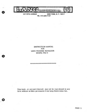 Lang PEQ-2 Instruction Manual