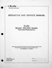 Dictaphone Scully 255-1 Operation And Service Manual