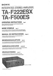 Sony TA-F222ESX Operating Instructions Manual