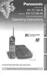 Panasonic KX-TC190B Operating Instructions Manual