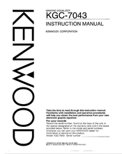 Kenwood KGC-7043 Instruction Manual