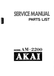 Akai AM-2200 Service Manual