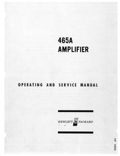 HP 465A Operating And Service Manual