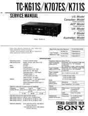 Sony TC-K711S Service Manual