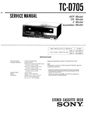 Sony TC-D705 Service Manual