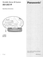 Panasonic RXDS19 - RADIO CASSETTE W/CD Operating Instructions Manual
