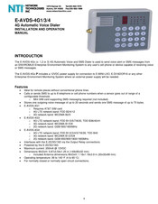 NTI E-AVDS-4G2 Installation And Operation Manual