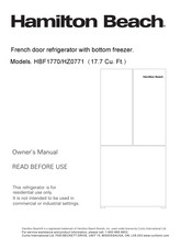 Hamilton Beach HBF1770 Owner's Manual