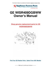 GE WISR409DGBWW Owner's Manual