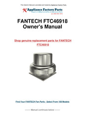 SystemAir fantech FTC46918 Installation And Operational Manual