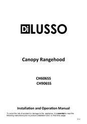 diLUSSO CH906SS Installation And Operation Manual