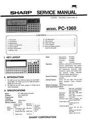 Sharp PC-1360 Service Manual