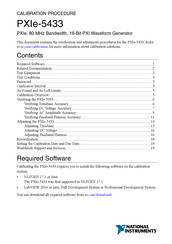 National Instruments PXIe-5433 Calibration Procedure