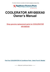 Coolerator AR1000XA0 Use And Care Manual