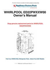 Whirlpool ED22PWXXW00 Use & Care Manual