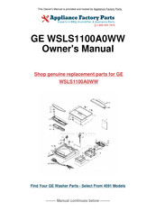 GE WSLS1100A0WW Owner's Manual & Installation Instructions