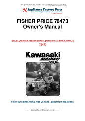 Fisher-Price POWER WHEELS Kawasaki MOJAVE 250 Owner's Manual With Assembly Instructions