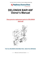 DeLonghi BAR140F Owner's Instructions Manual