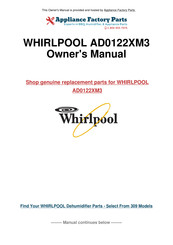 Whirlpool AD0122XM3 Use & Care Manual