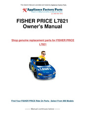 Fisher-Price L7821 Owner's Manual With Assembly Instructions