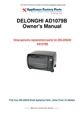 DeLonghi AD1079B Instructions For Use Manual