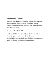 A.O. Smith HSE-VAS025 User Manual