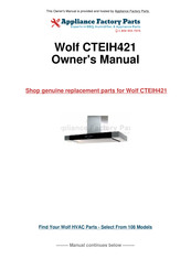 Wolf CTEWH45 Use & Care Information Manual