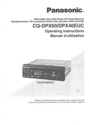 Panasonic CQ-DPX60 Operating Instructions Manual