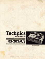 Panasonic Technics RS-263AUS Operating Instructions Manual