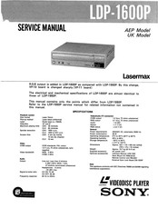 Sony Lasermax LDP-1600P Service Manual