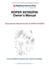 Roper X07002F00 Use & Care Manual