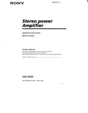 Sony XM-504X Operating Instructions Manual