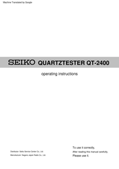 Seiko QT-2400 Operating Instructions Manual