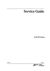 Zenith Data Systems Z-171 PC Series Service Manual