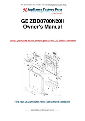 GE Monogram ZBD0700N20II Installation Instructions Manual