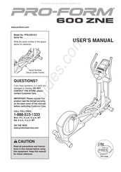 ICON IP PRO-FORM 600 ZNE User Manual